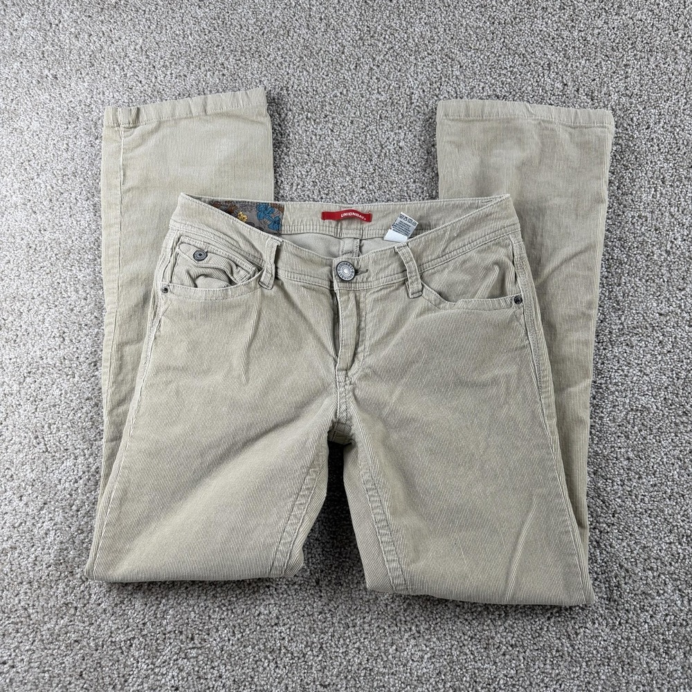 Vintage Y2K Unionbay Pants Womens 11 Beige Corduroy Bootcut Stretch Khakis